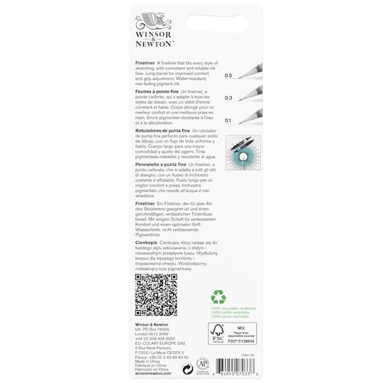 Winsor & Newton™ 3 Piece Cool Grey Fineliner Set